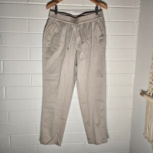Pact Organic Cotton Elastane Pants Large Drawstring Waist Chino Neutral Minimal
